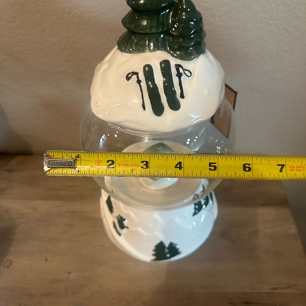 Sale! Peppermint & Pine Light Up Green Trees/Ski Candy Jar - Picture 7 of 7